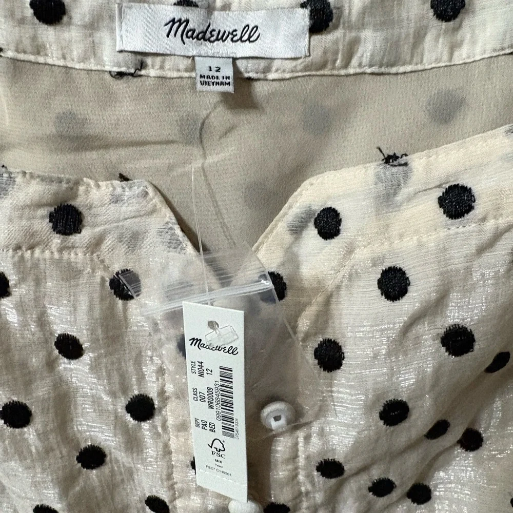 Madewell Polka Dot Puff Sleeve Top